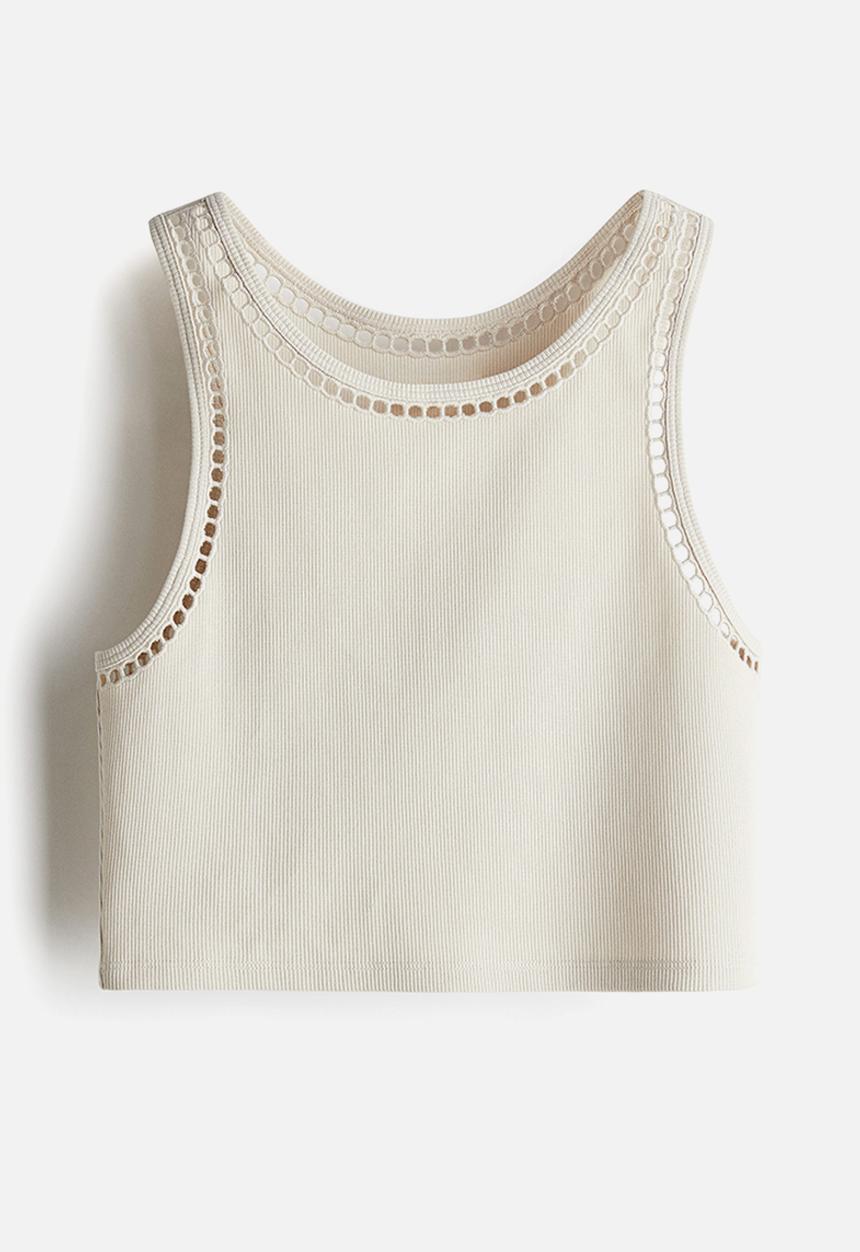 H&M - Cropped vest top -  light beige