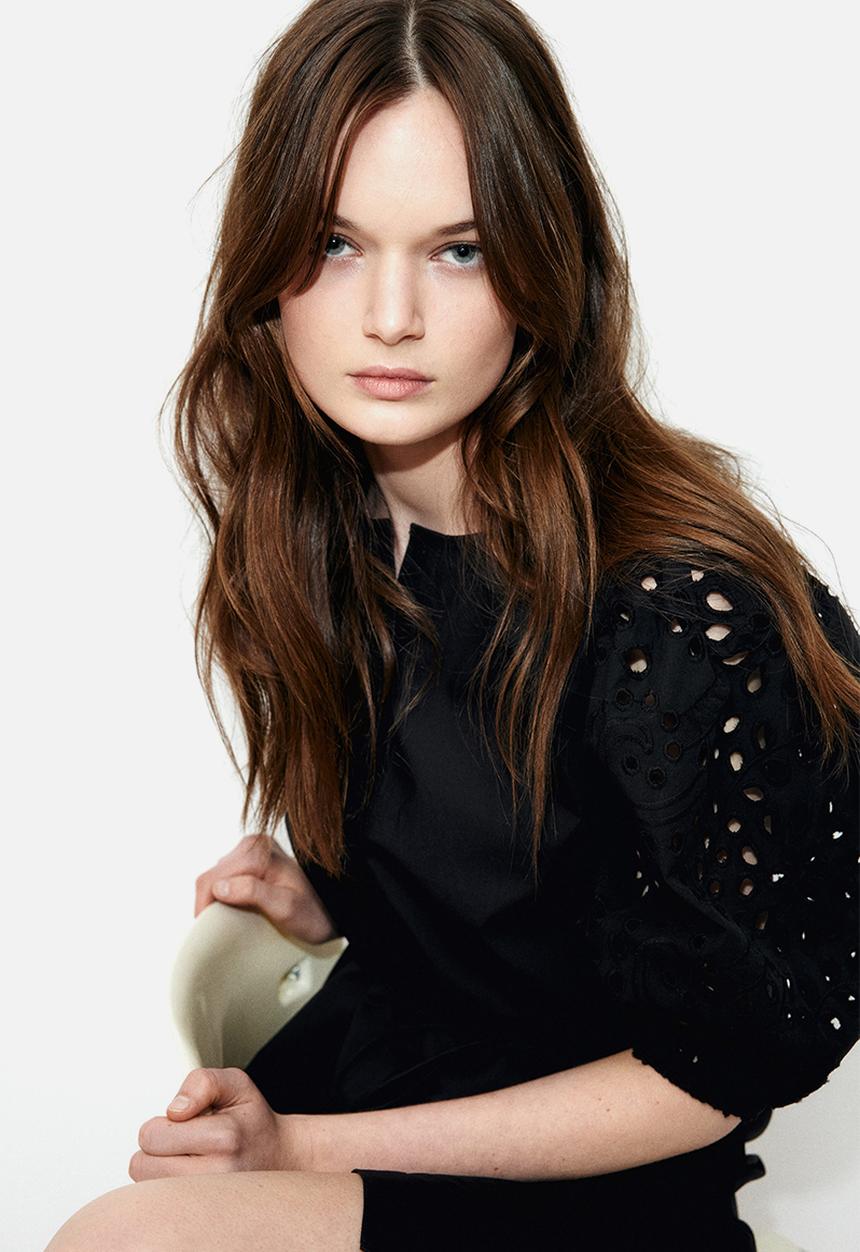 H&M - Broderie anglaise-sleeved dress - black