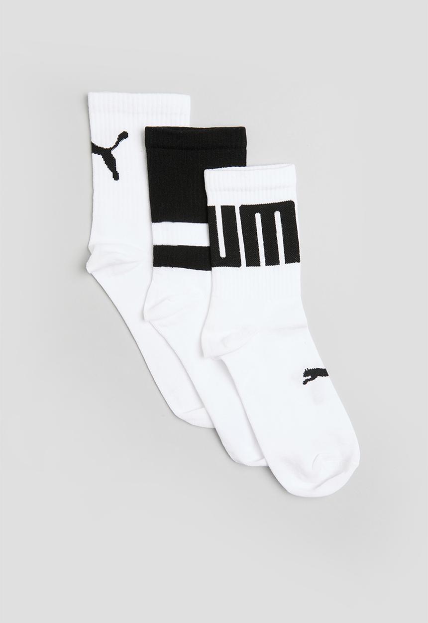 PUMA - Puma Big Logo 3pk Low Crew - puma white