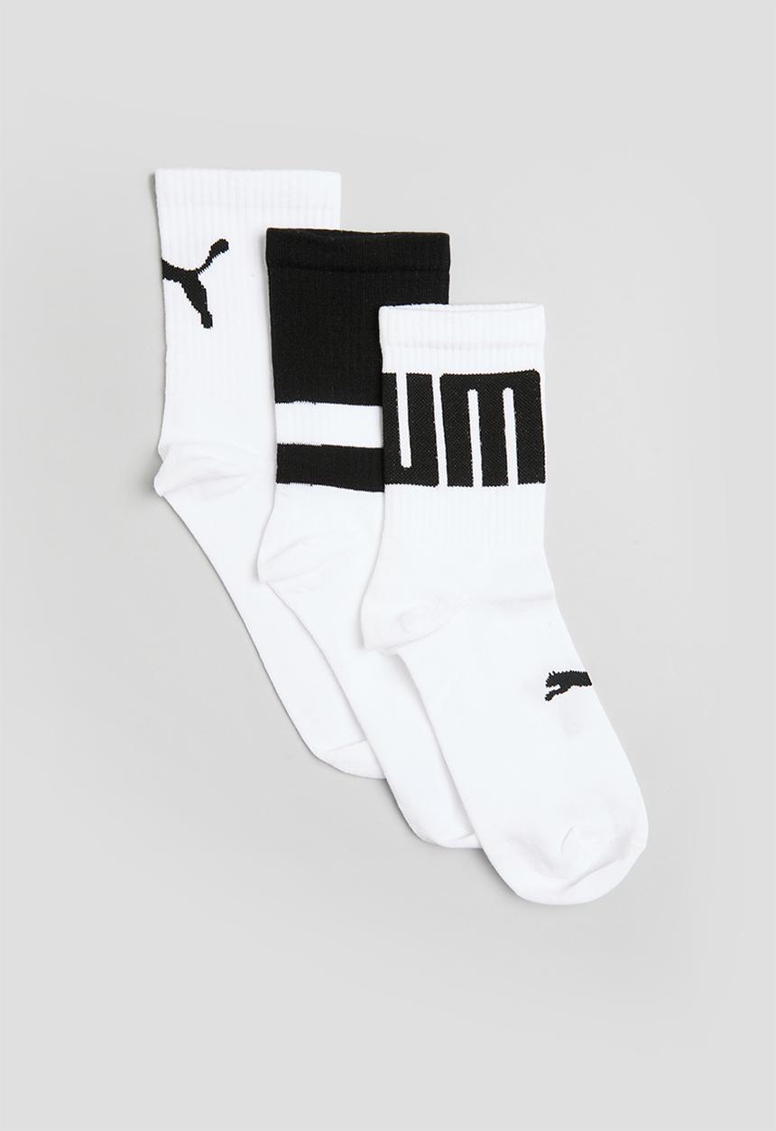 PUMA - Puma Big Logo 3pk Low Crew - puma white