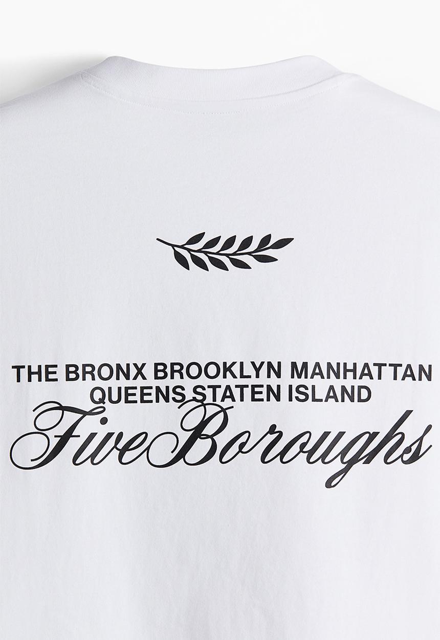 H&M - Loose fit printed t-shirt - white new york