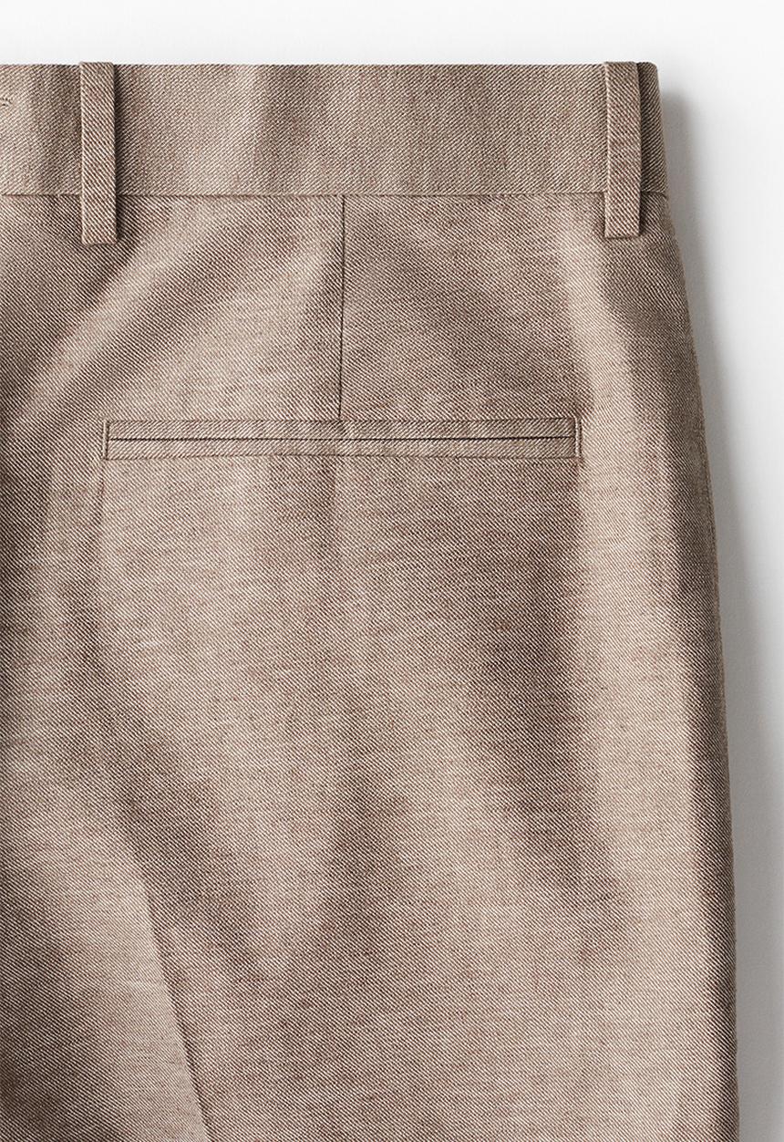 H&M - Regular fit tailored linen-blend trousers - beige
