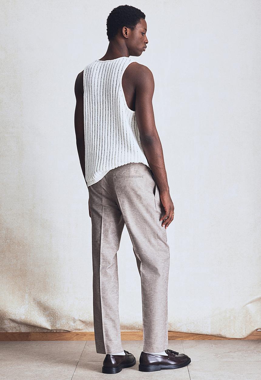 H&M - Regular fit tailored linen-blend trousers - beige