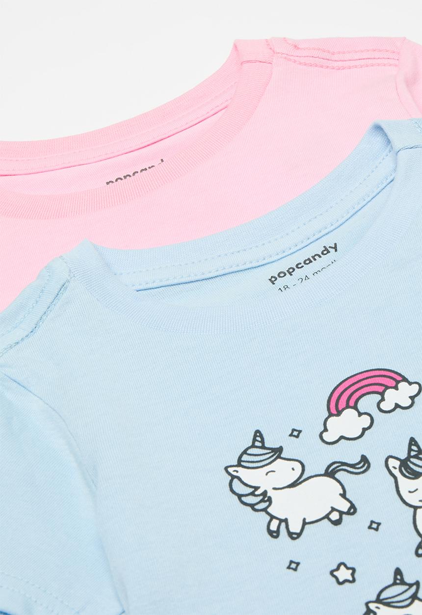 Pop Candy - 2 Pack tee - blue & pink