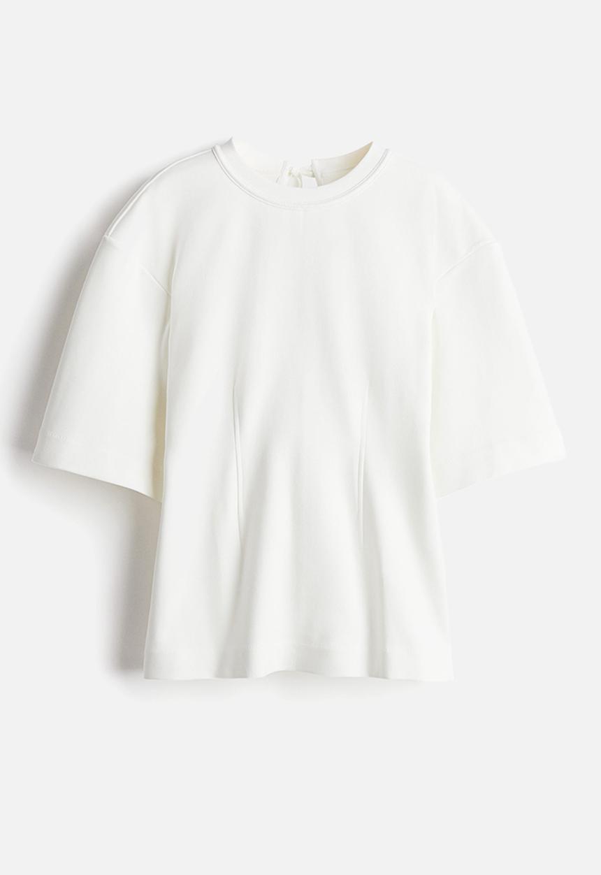 H&M - Waisted t-shirt - white