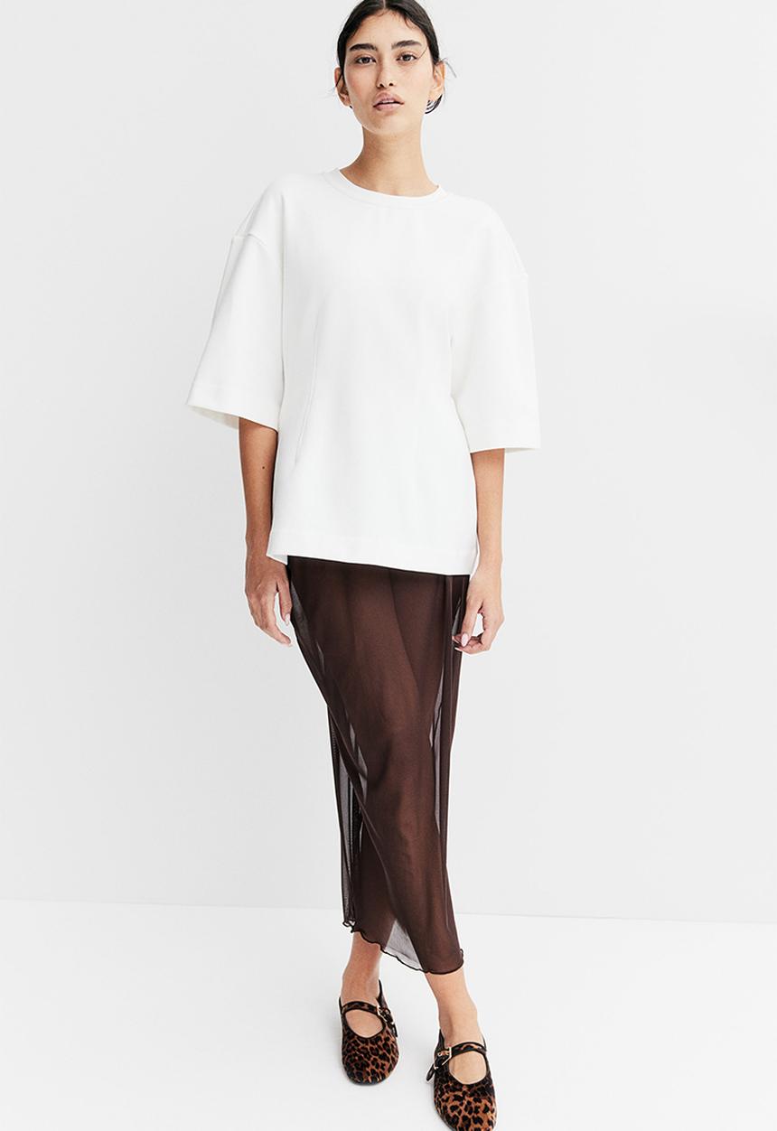 H&M - Waisted t-shirt - white