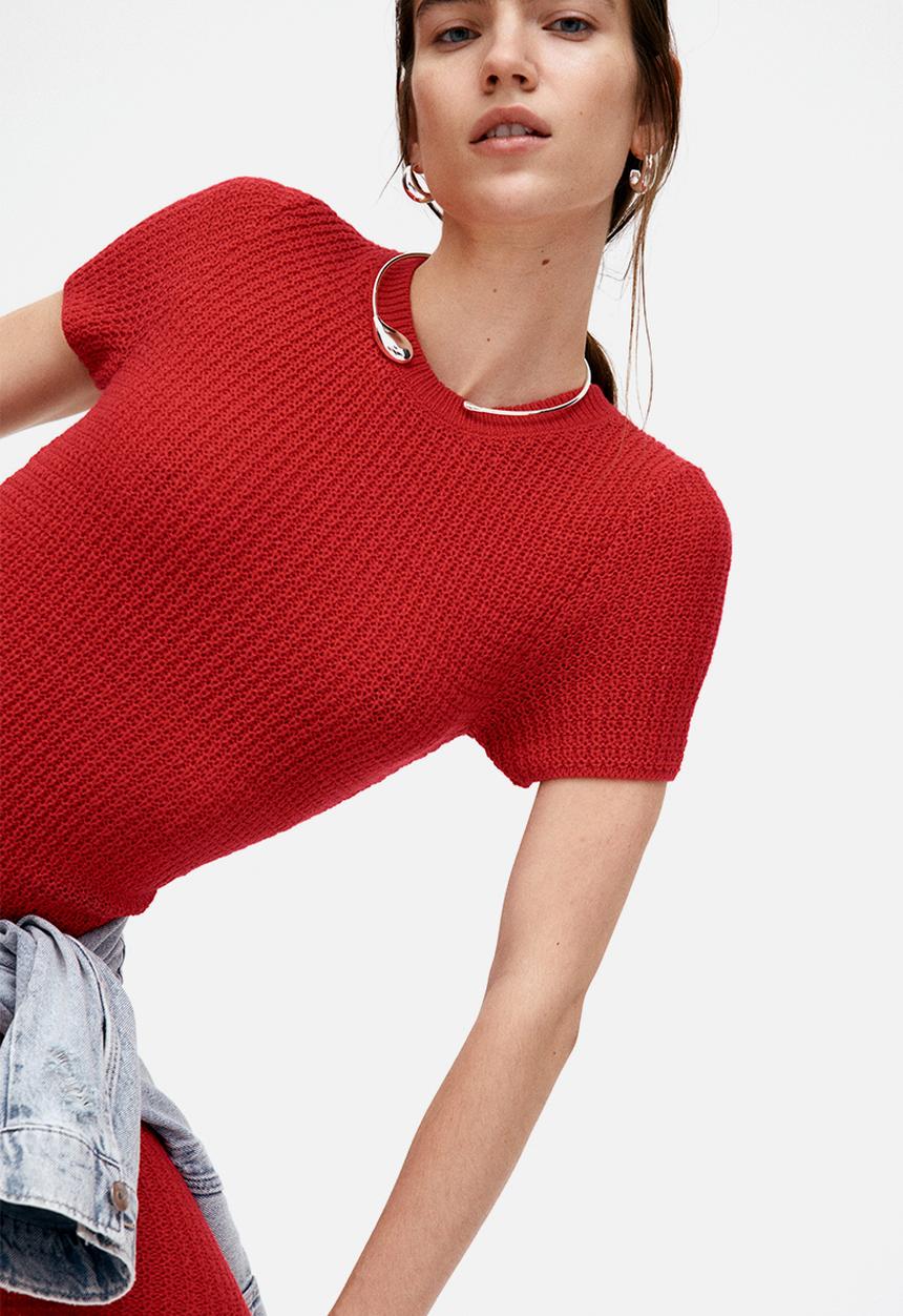 H&M - Knitted bodycon dress - red