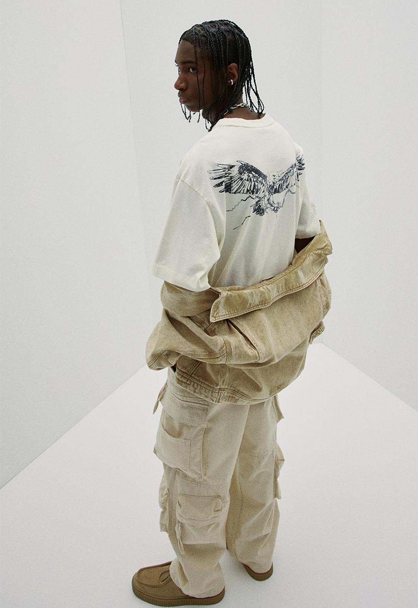 H&M - Loose fit printed t-shirt - white eagle