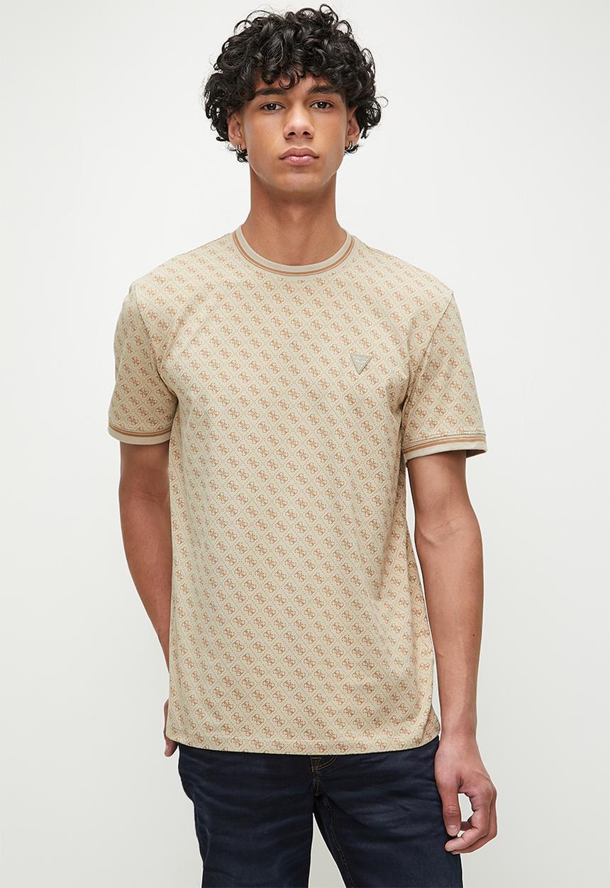 GUESS - Marshall T-shirt - 4G Aop Beige Blanco