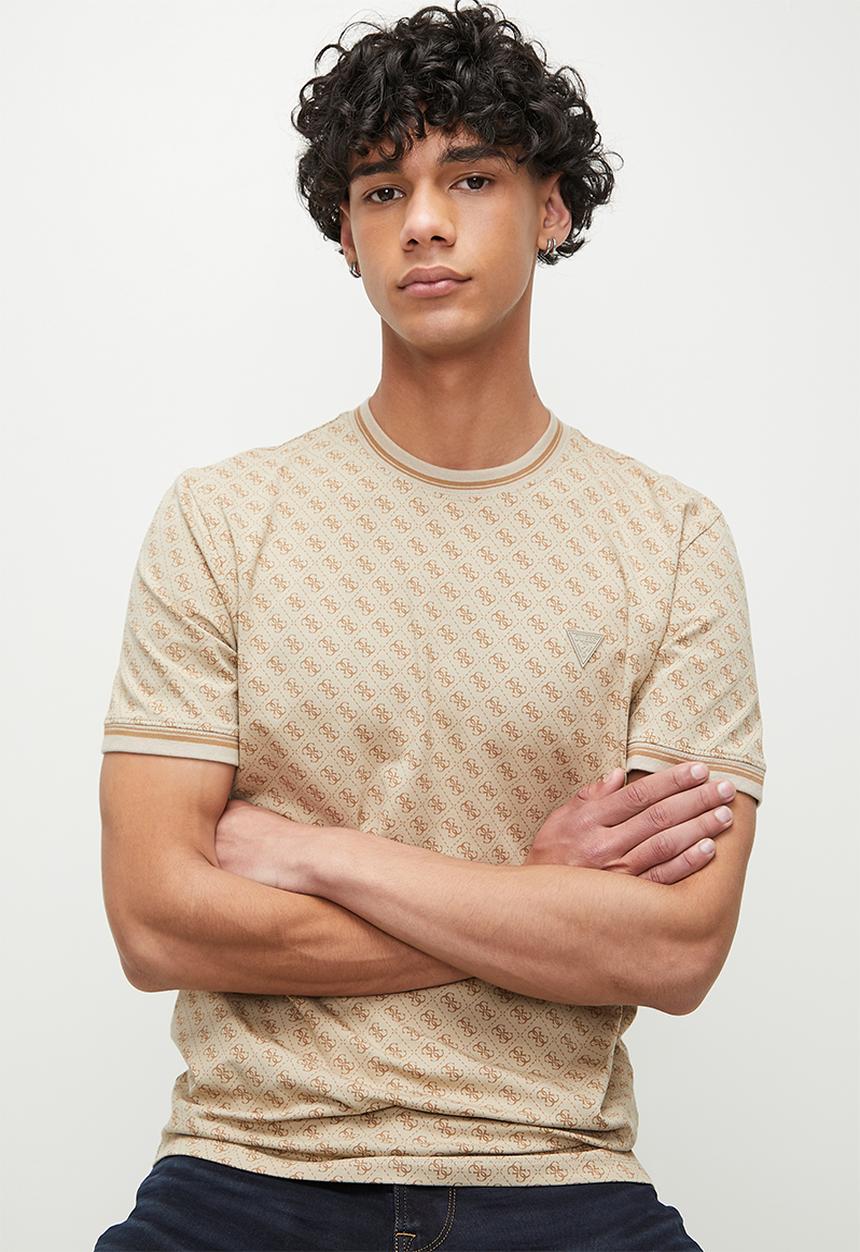 GUESS - Marshall T-shirt - 4G Aop Beige Blanco