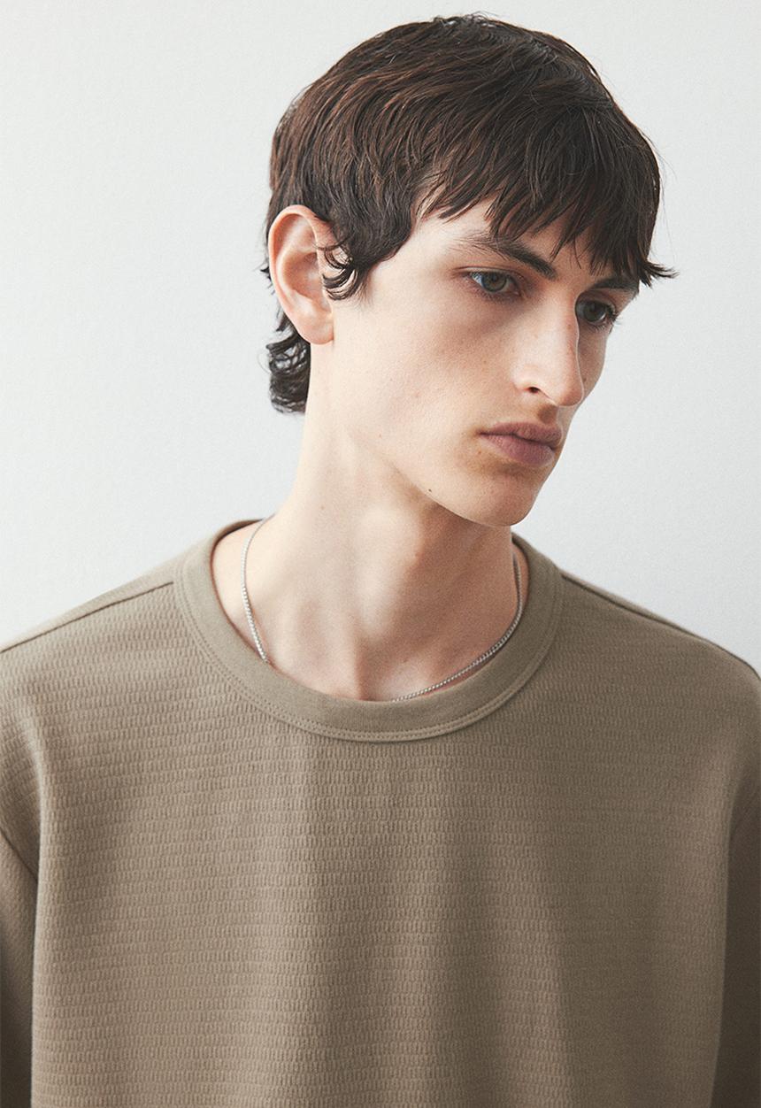 H&M - Regular fit waffled t-shirt - dark beige