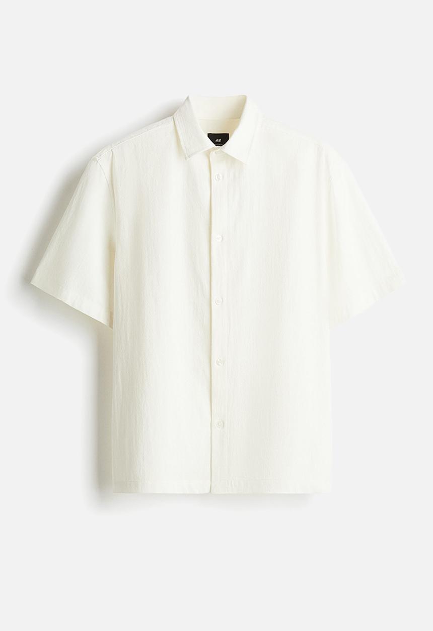 H&M - Regular fit textured shirt - cream