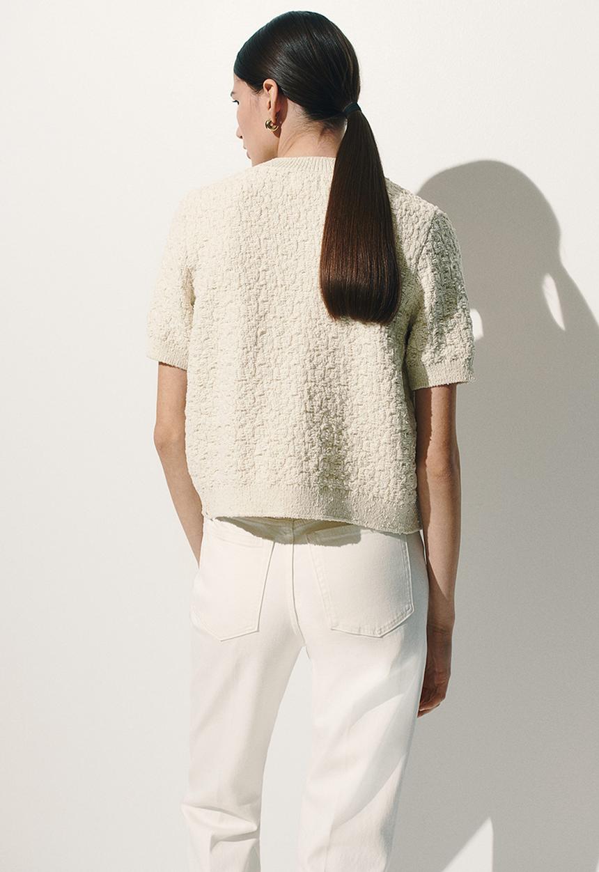 H&M - Textured-knit cardigan - cream