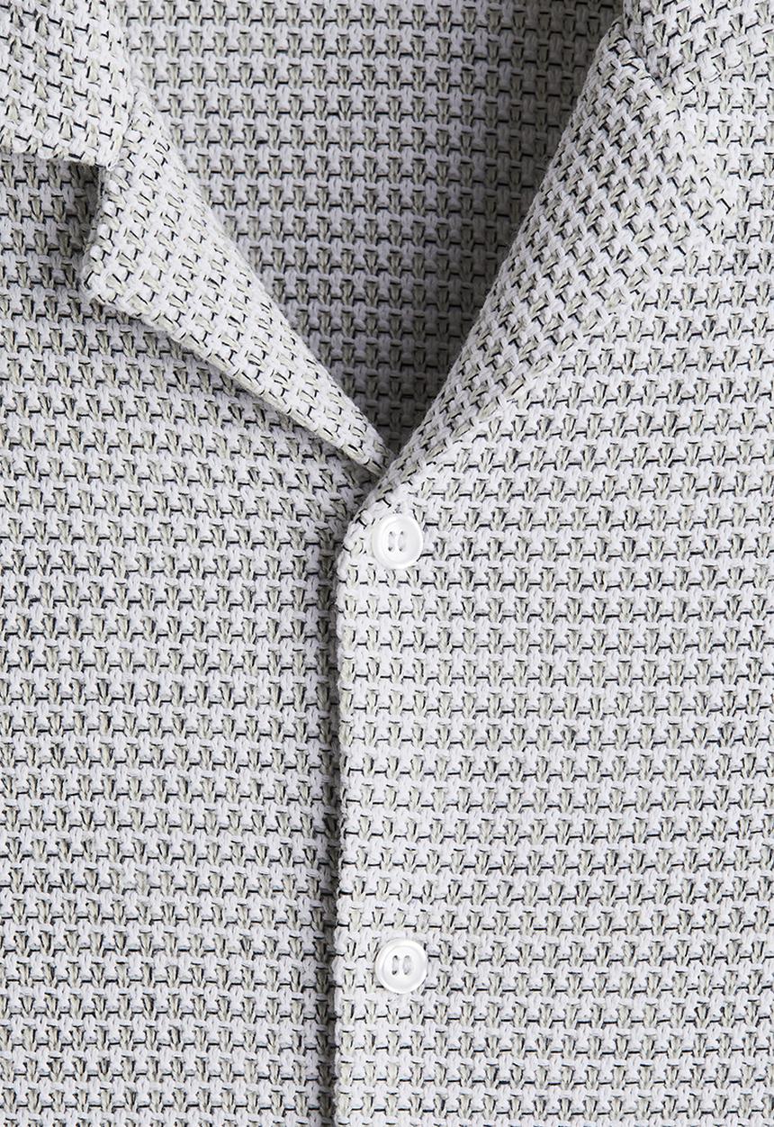 H&M - Regular fit resort shirt - grey & white