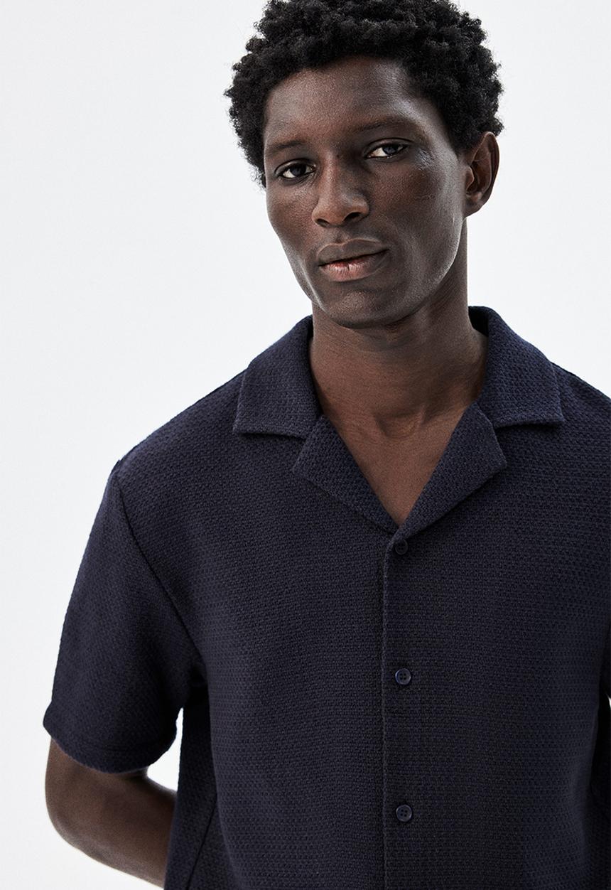 H&M - Regular fit resort shirt - navy blue