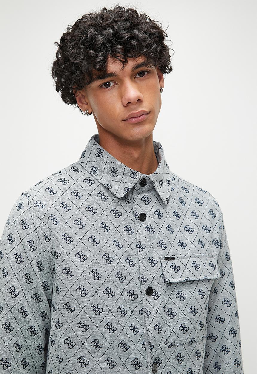 GUESS - Monogram Shacket - Blue 4G Logo Combo
