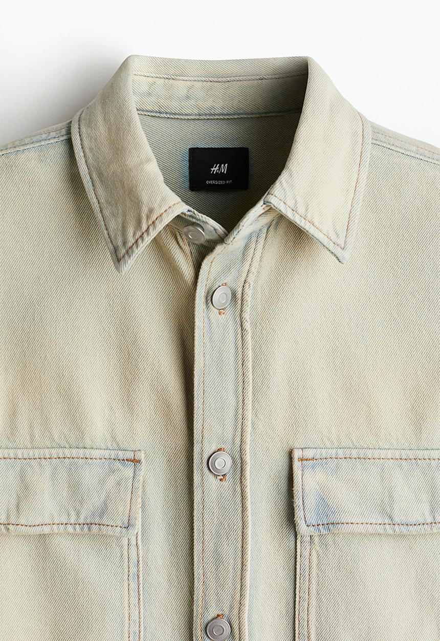 H&M - Oversized fit denim shirt - cream