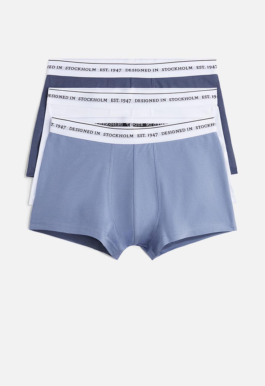 H&M - 3 pack coolmax® short trunks - light blue & white