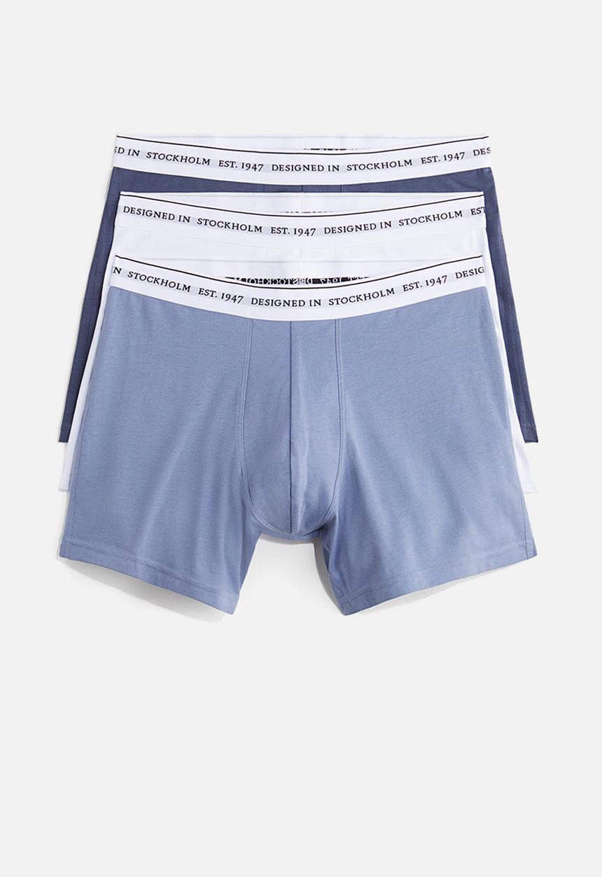 H&M - 3 pack coolmax® mid trunks - light blue & white