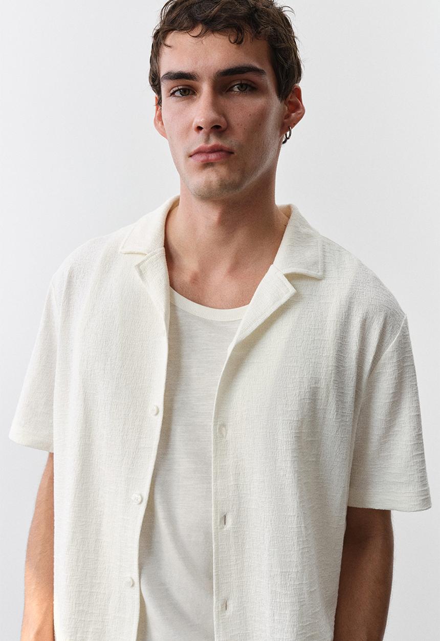 H&M - Regular fit jersey resort shirt - cream