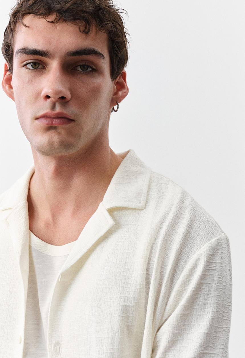 H&M - Regular fit jersey resort shirt - cream