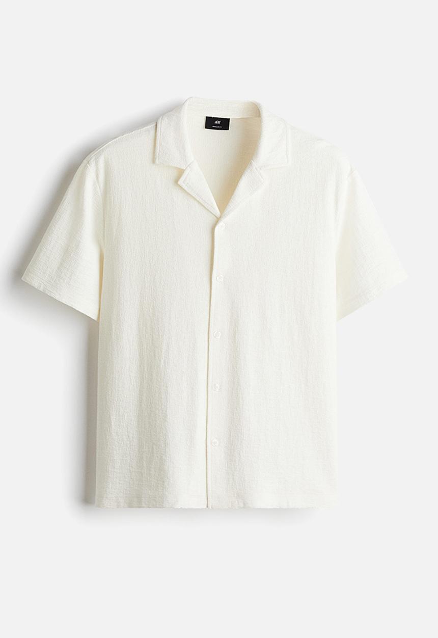 H&M - Regular fit jersey resort shirt - cream