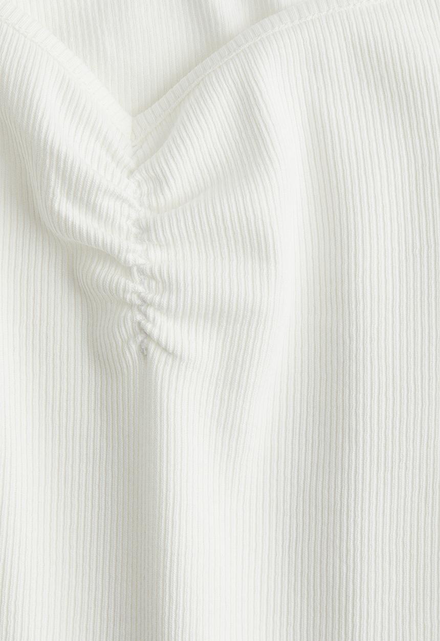 H&M - Ribbed boat-neck top - cream