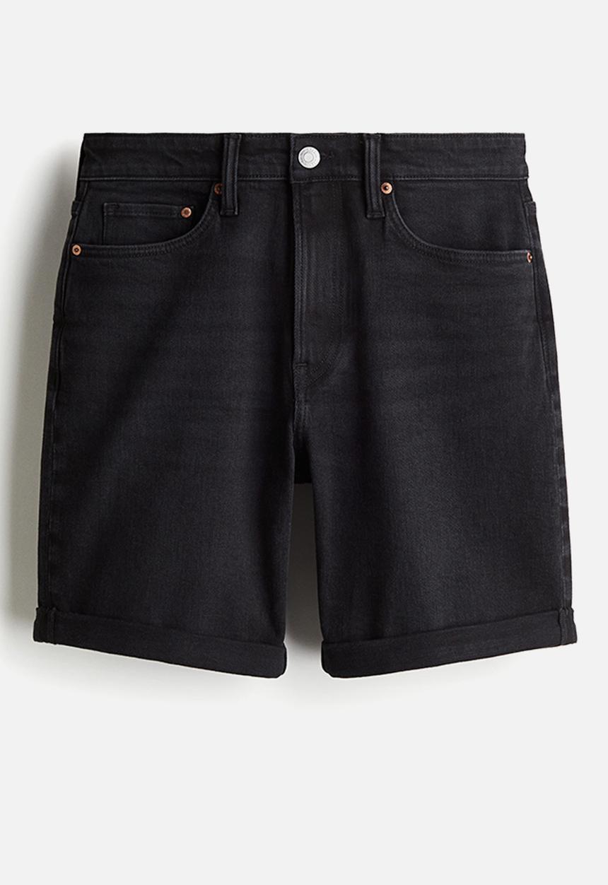 H&M - Slim denim shorts - black