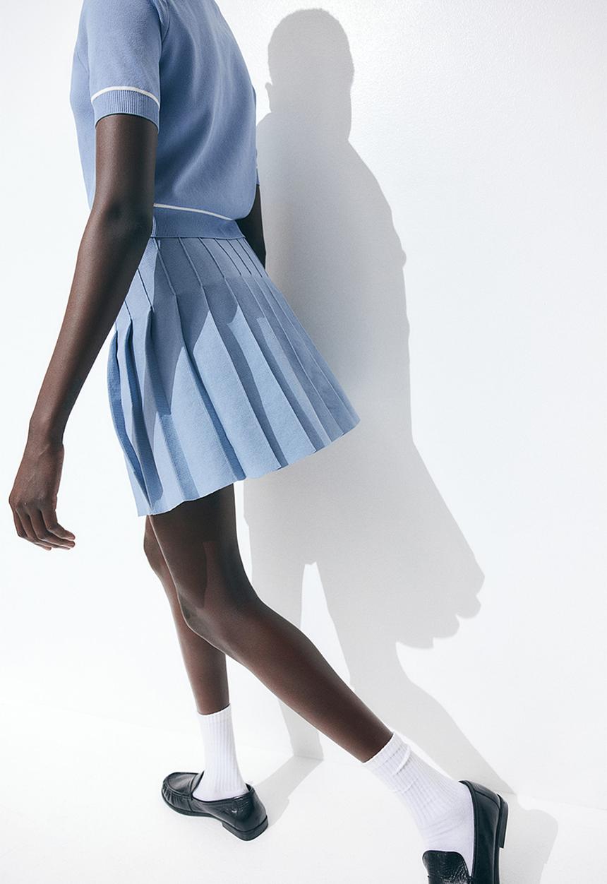 H&M - Pleated skirt - dusty blue