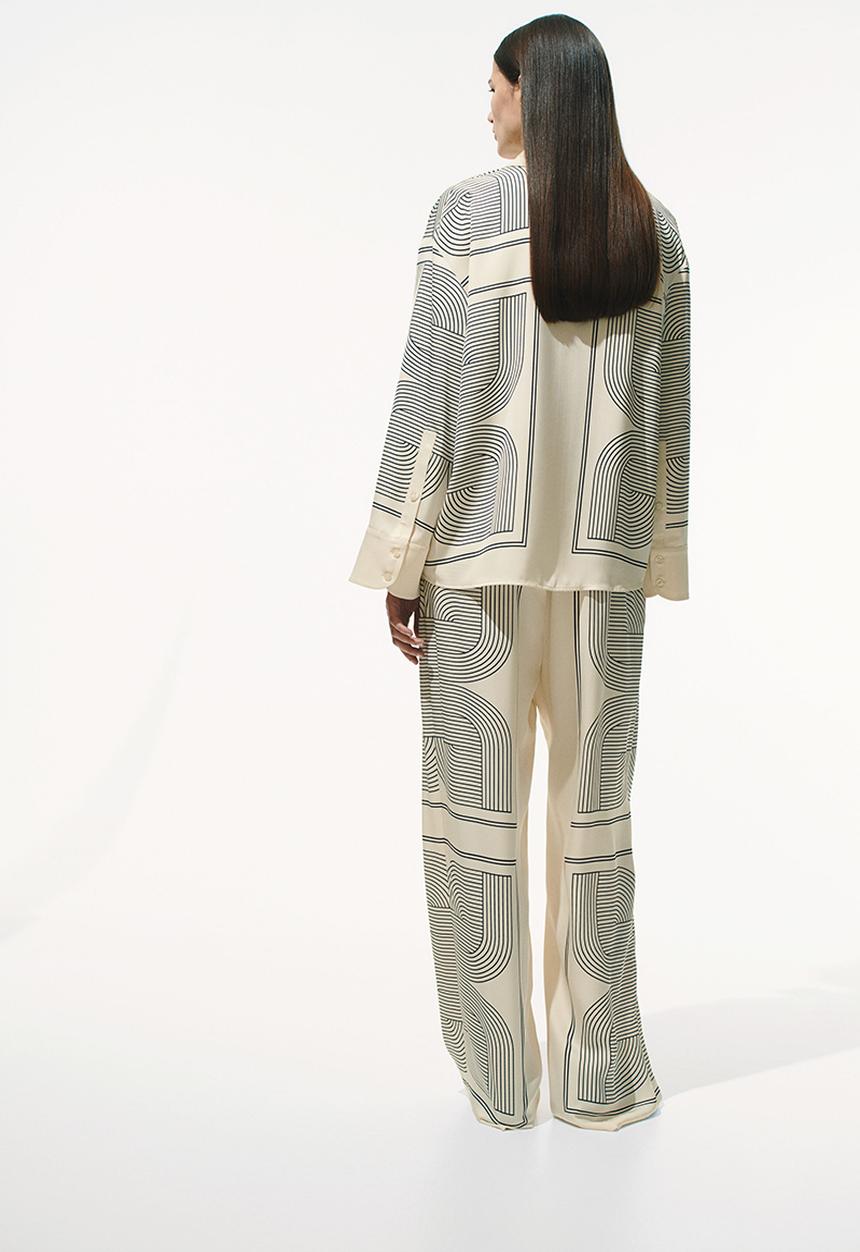 H&M - Printed twill shirt - cream patterned