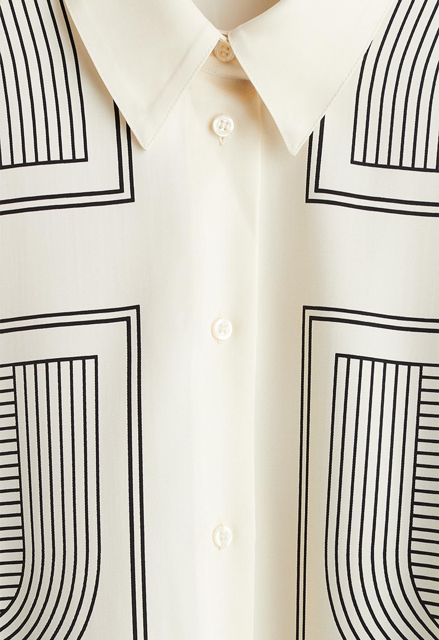 H&M - Printed twill shirt - cream patterned