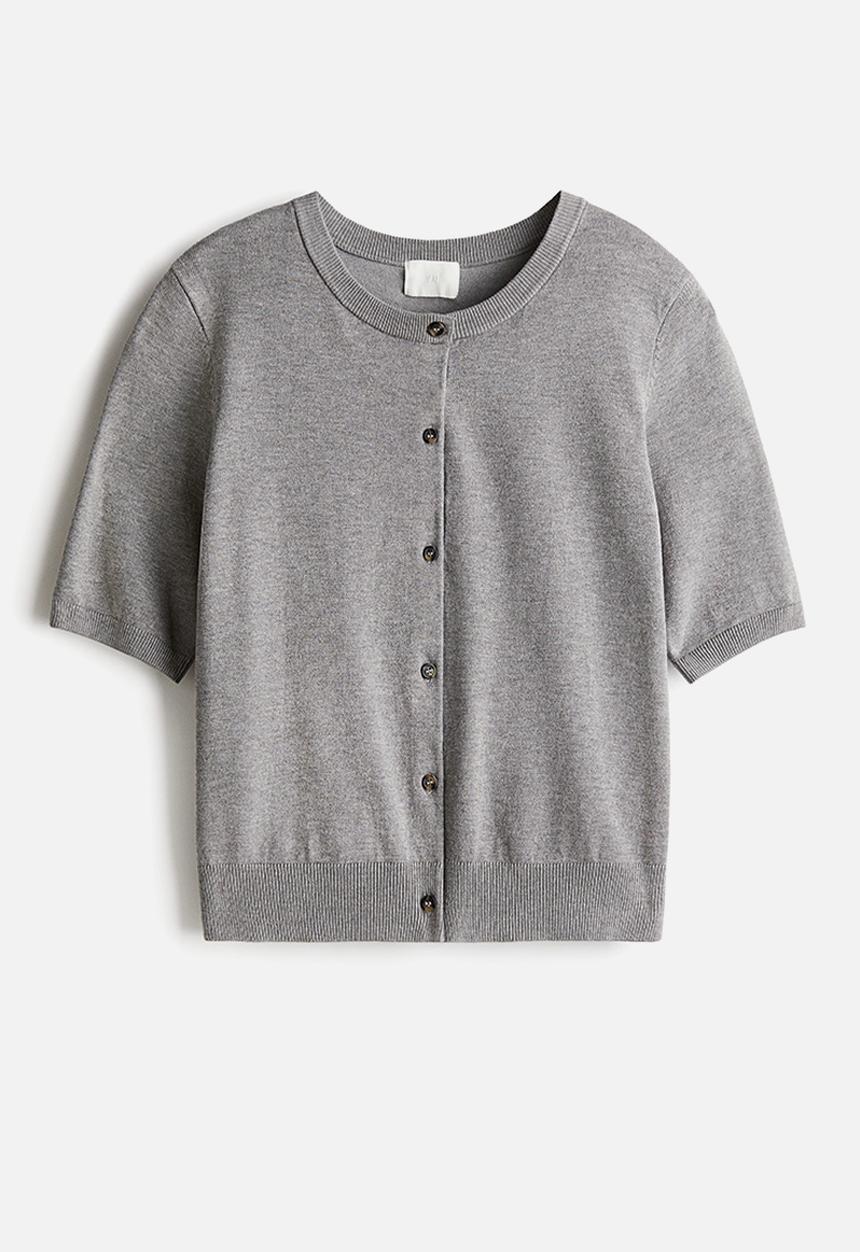 H&M - Short-sleeved cardigan - grey marl