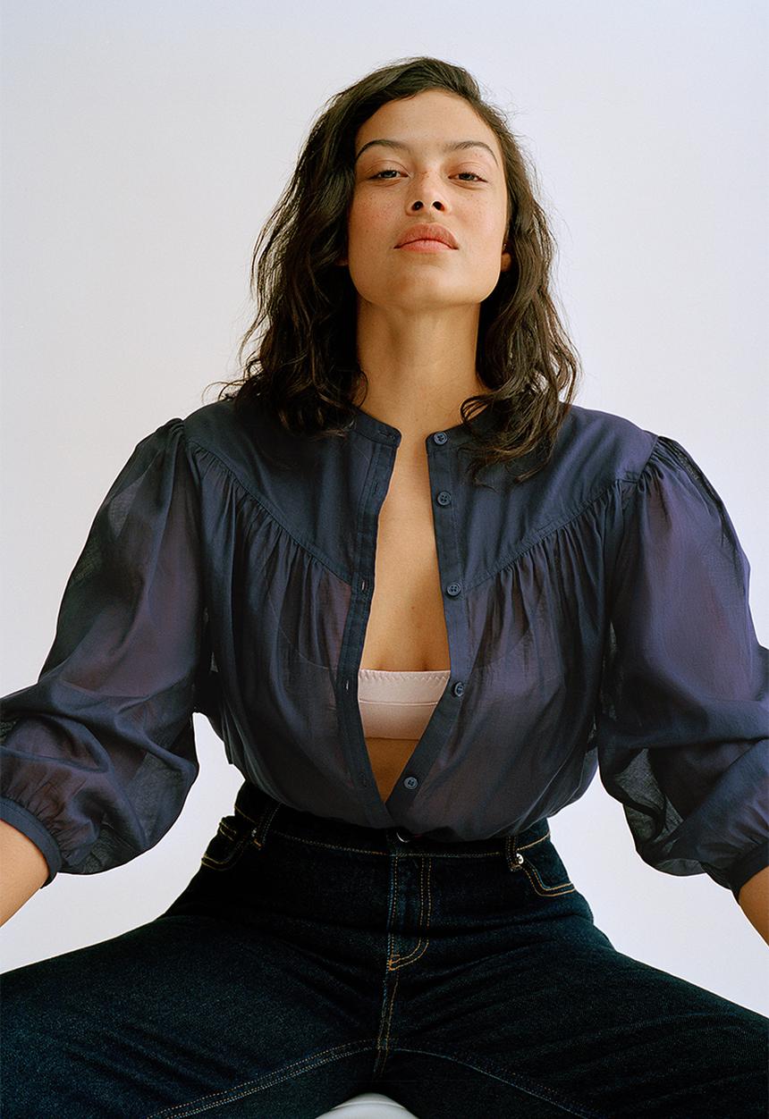 H&M - Cotton blouse - navy blue 