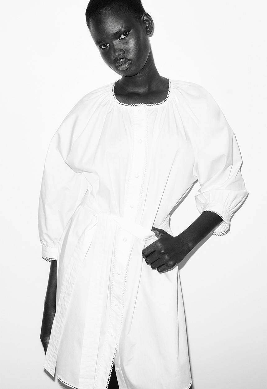 H&M - Picot-trimmed dress - white