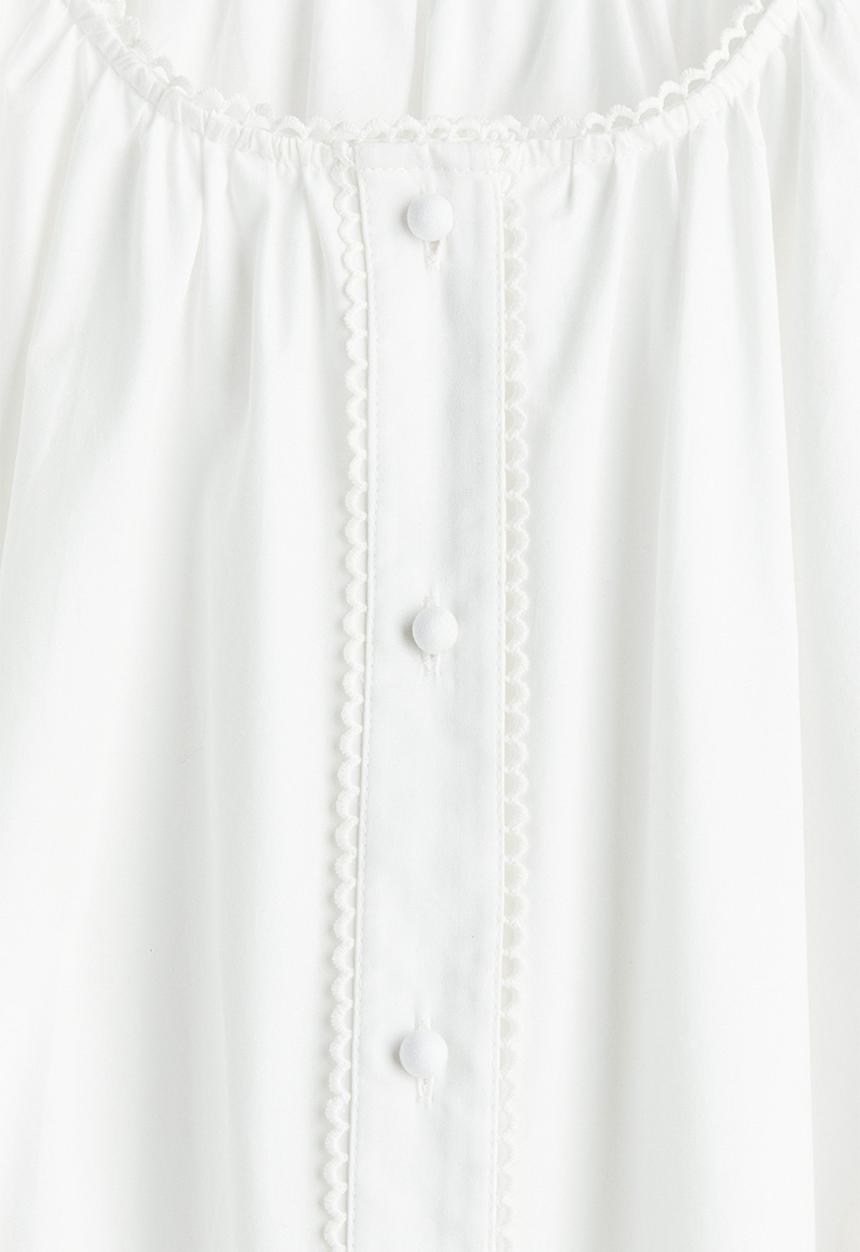 H&M - Picot-trimmed dress - white