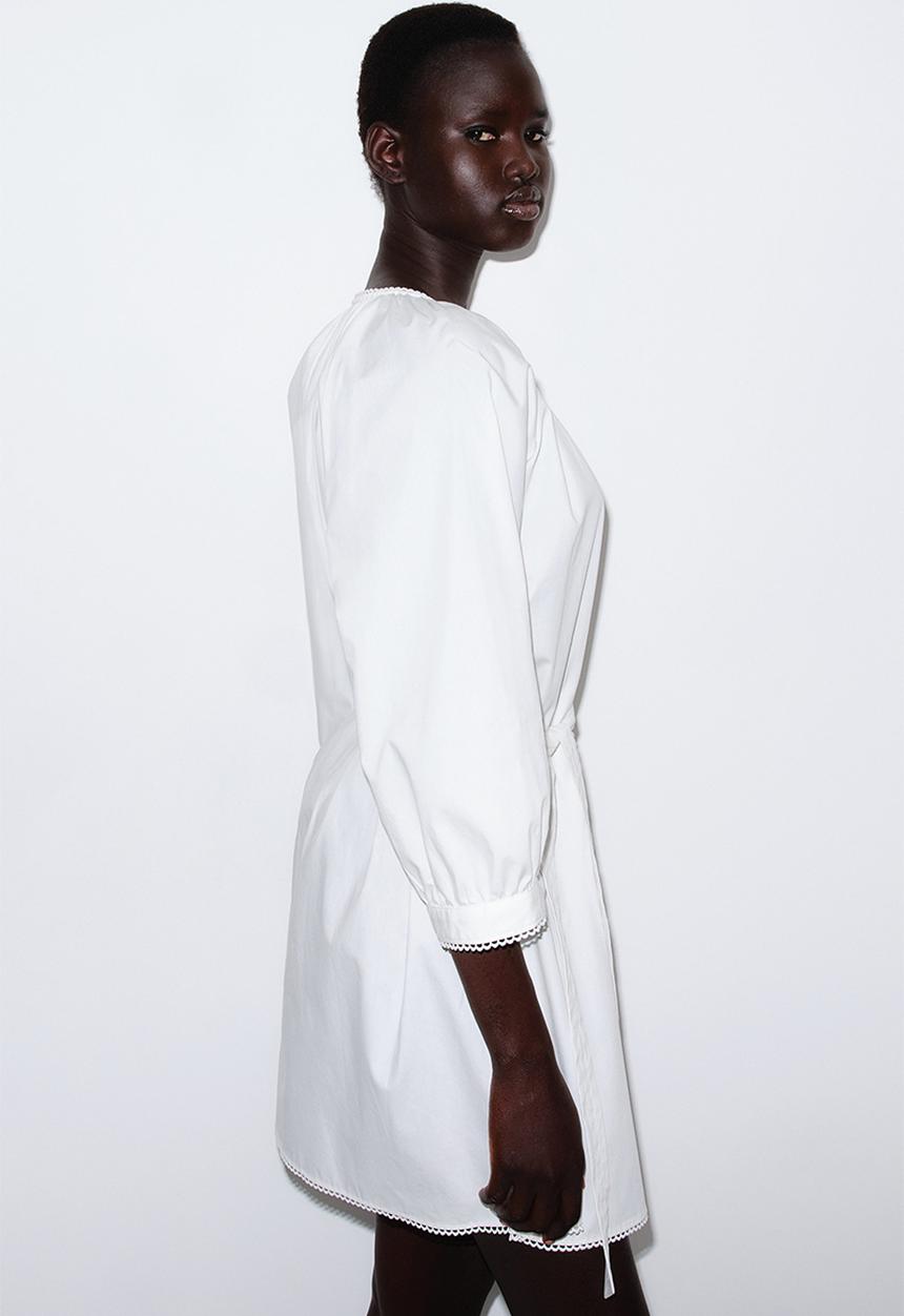 H&M - Picot-trimmed dress - white