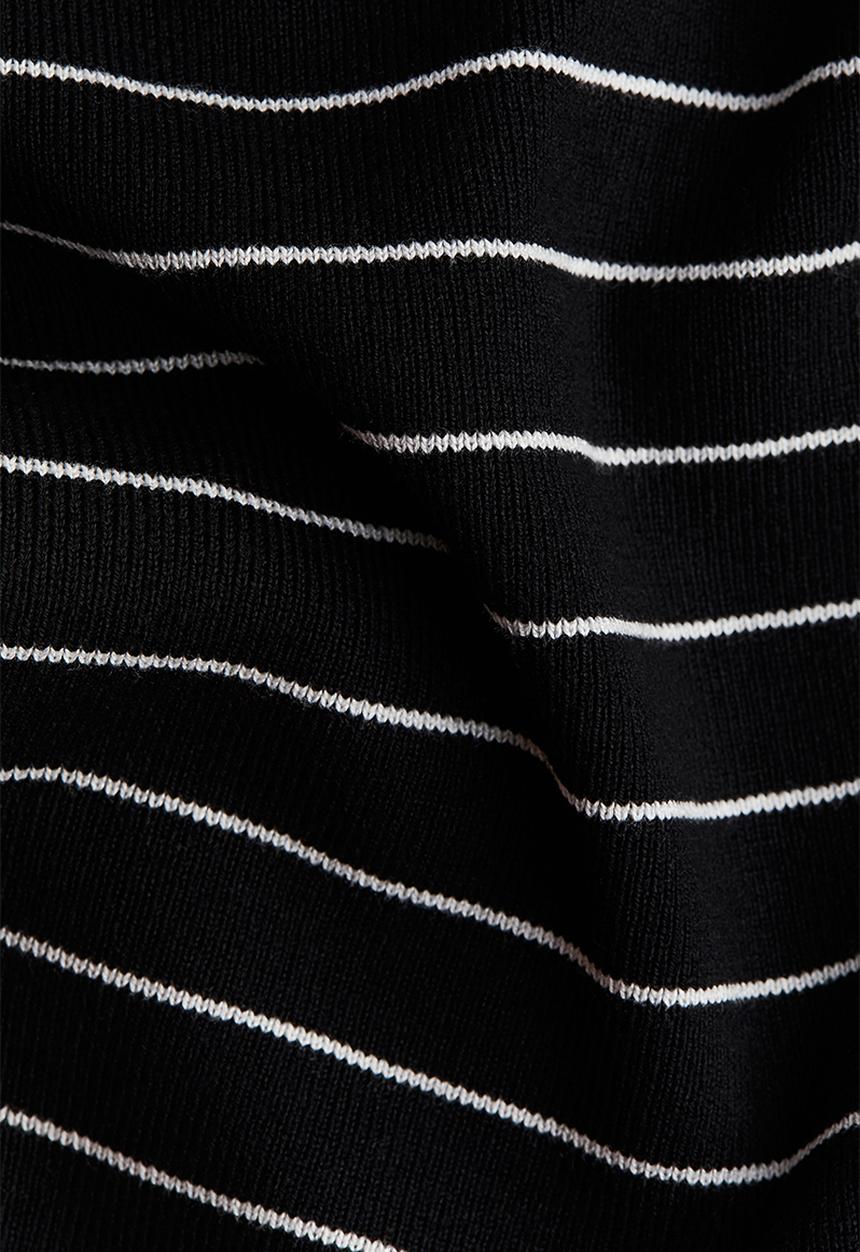 H&M - Short-sleeved fine-knit cardigan - black striped