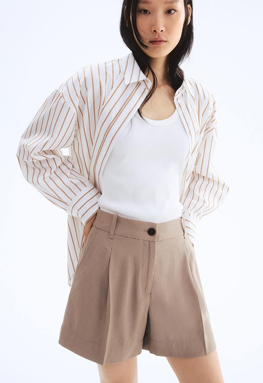 H&M - Tailored shorts - dark beige