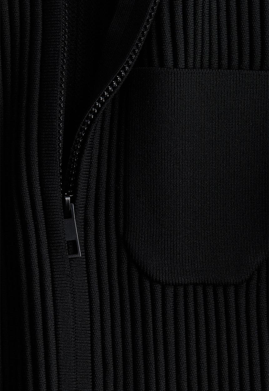 H&M - Rib-knit zip-through top - black