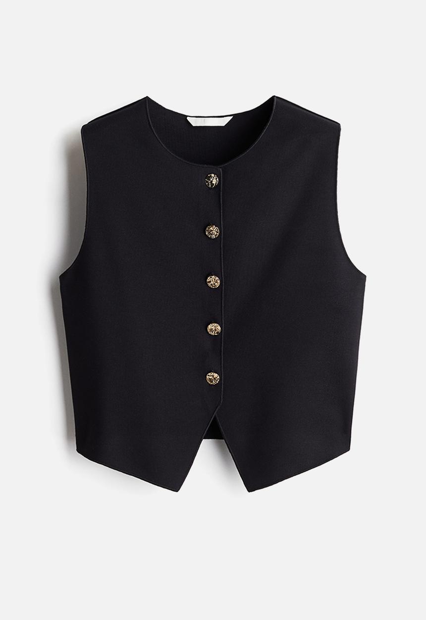 H&M - Jersey waistcoat - black