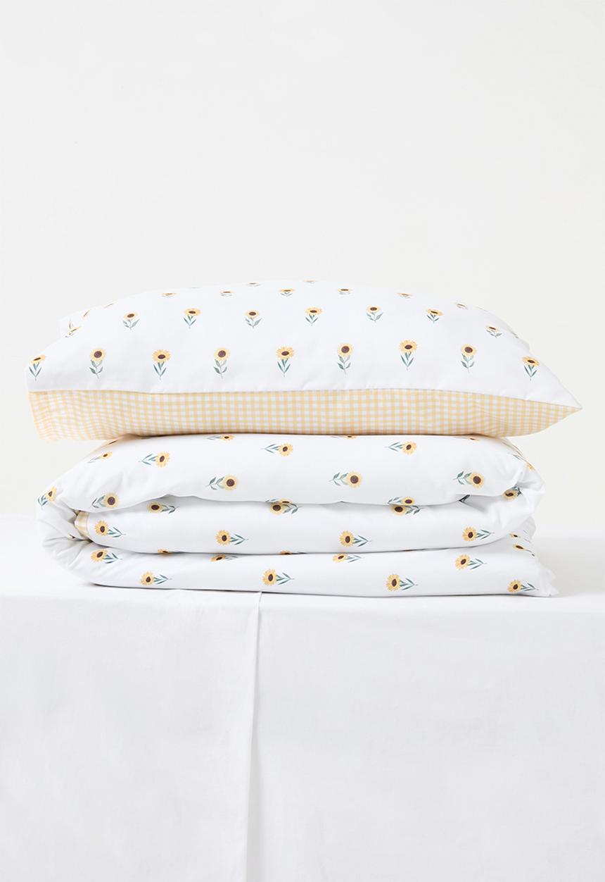 Sixth Floor - Sunflower duvet set - white