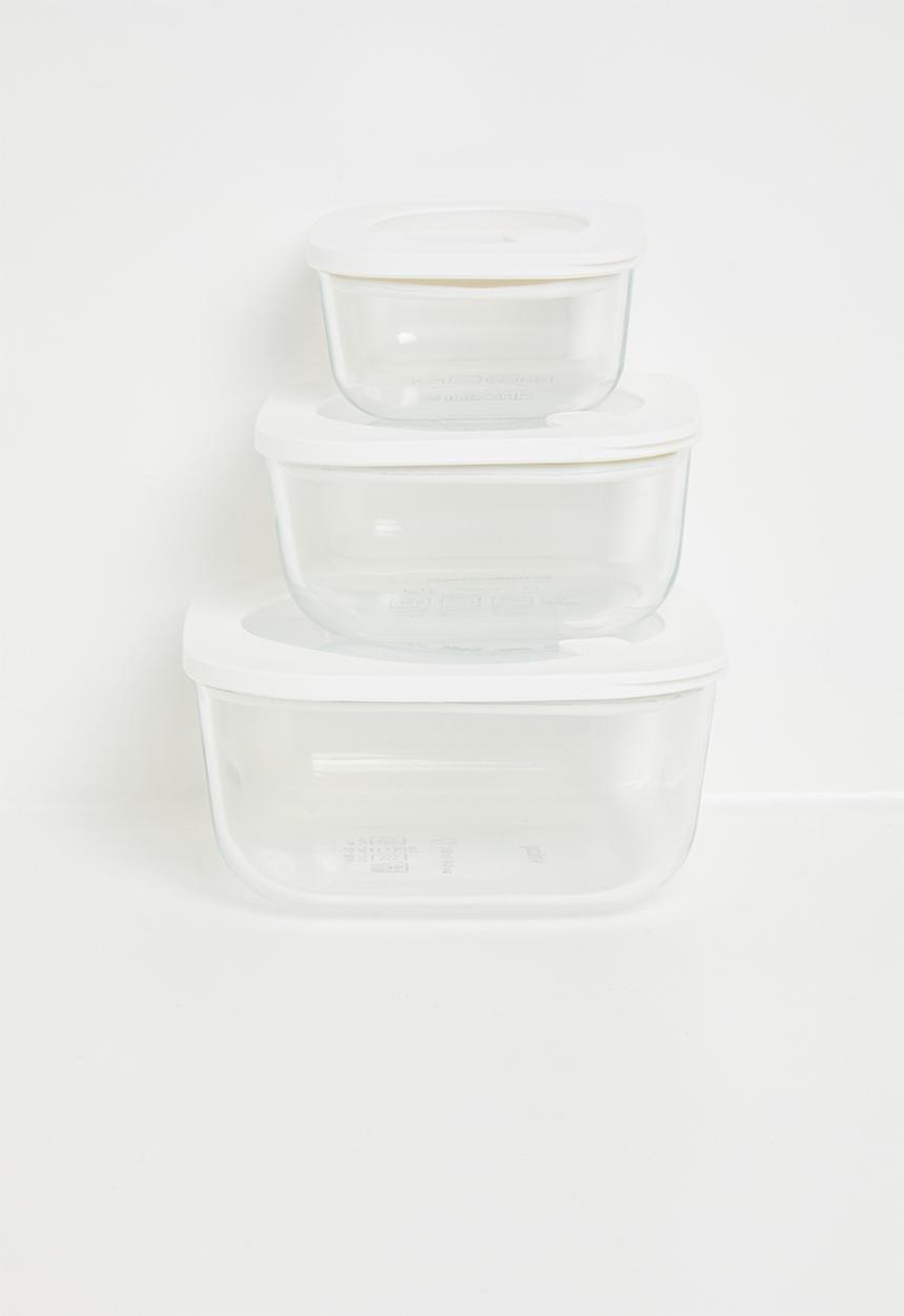 Guzzini - Guzzini Leak Proof Glass Container 410ml - white & clear