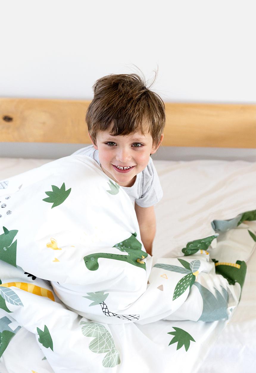 Phlo Studio - Dinosaur Washed Cotton Duvet Set - white