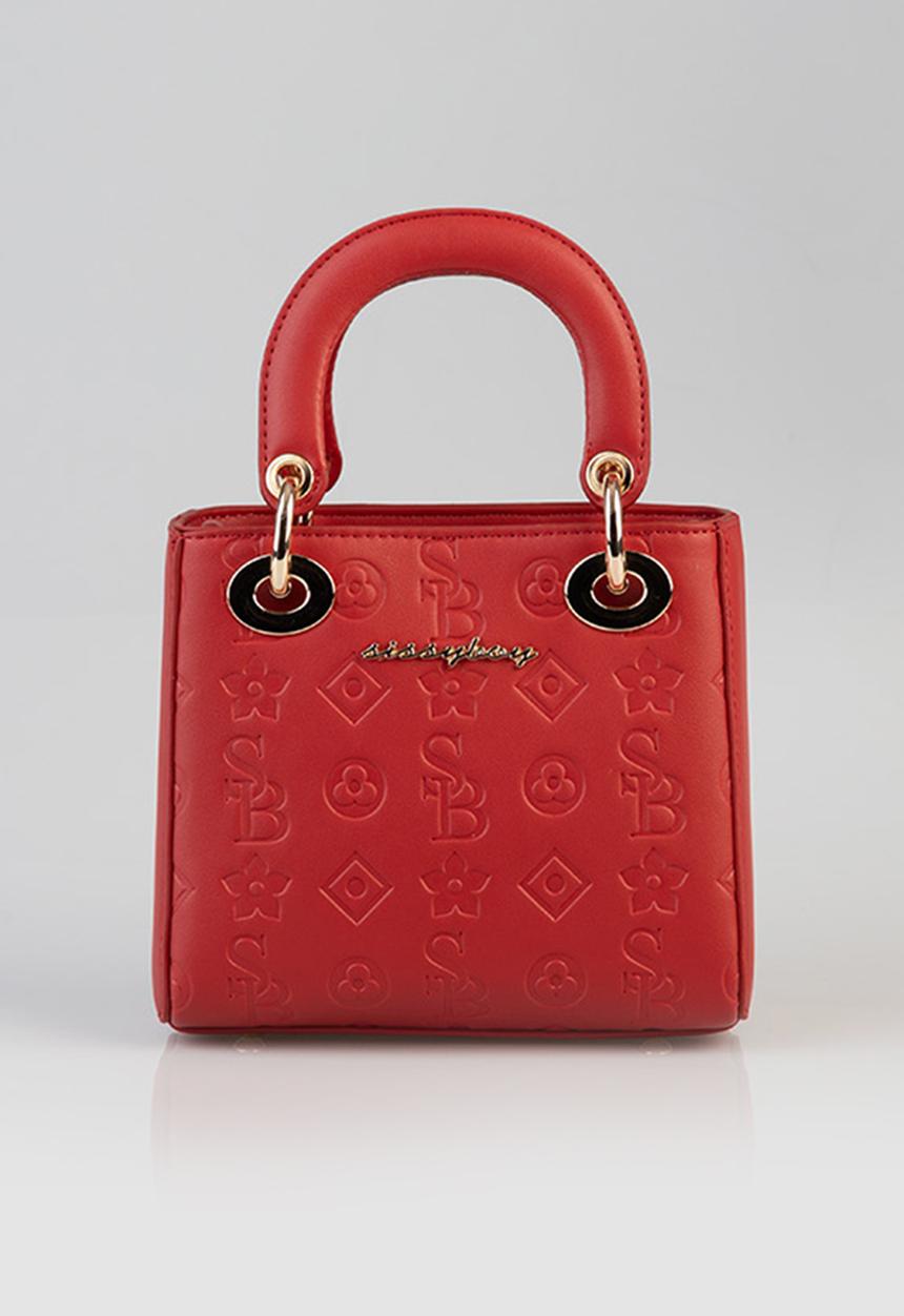 SISSY BOY - Debossed love tote bag - red