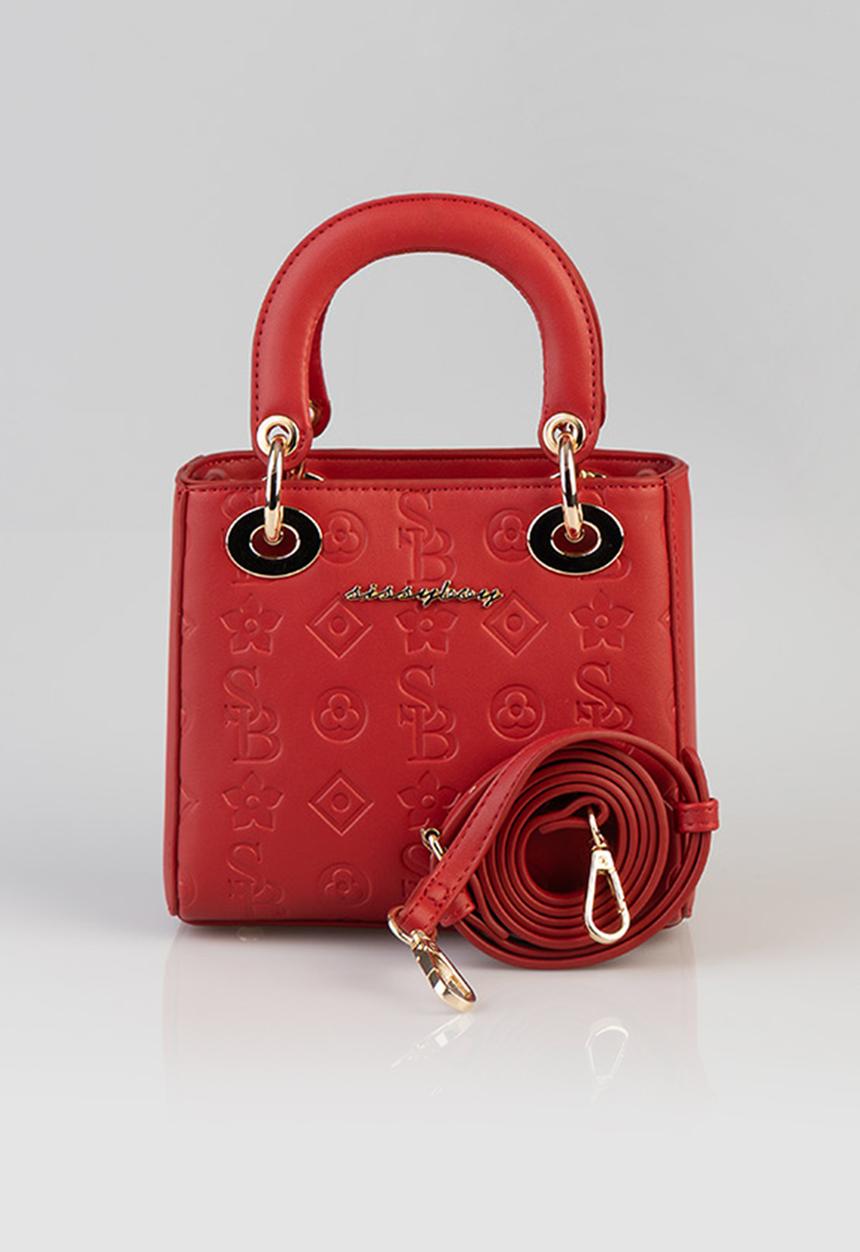 SISSY BOY - Debossed love tote bag - red