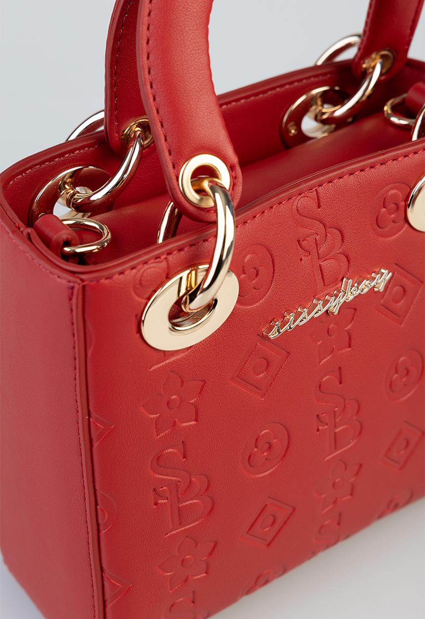 SISSY BOY - Debossed love tote bag - red