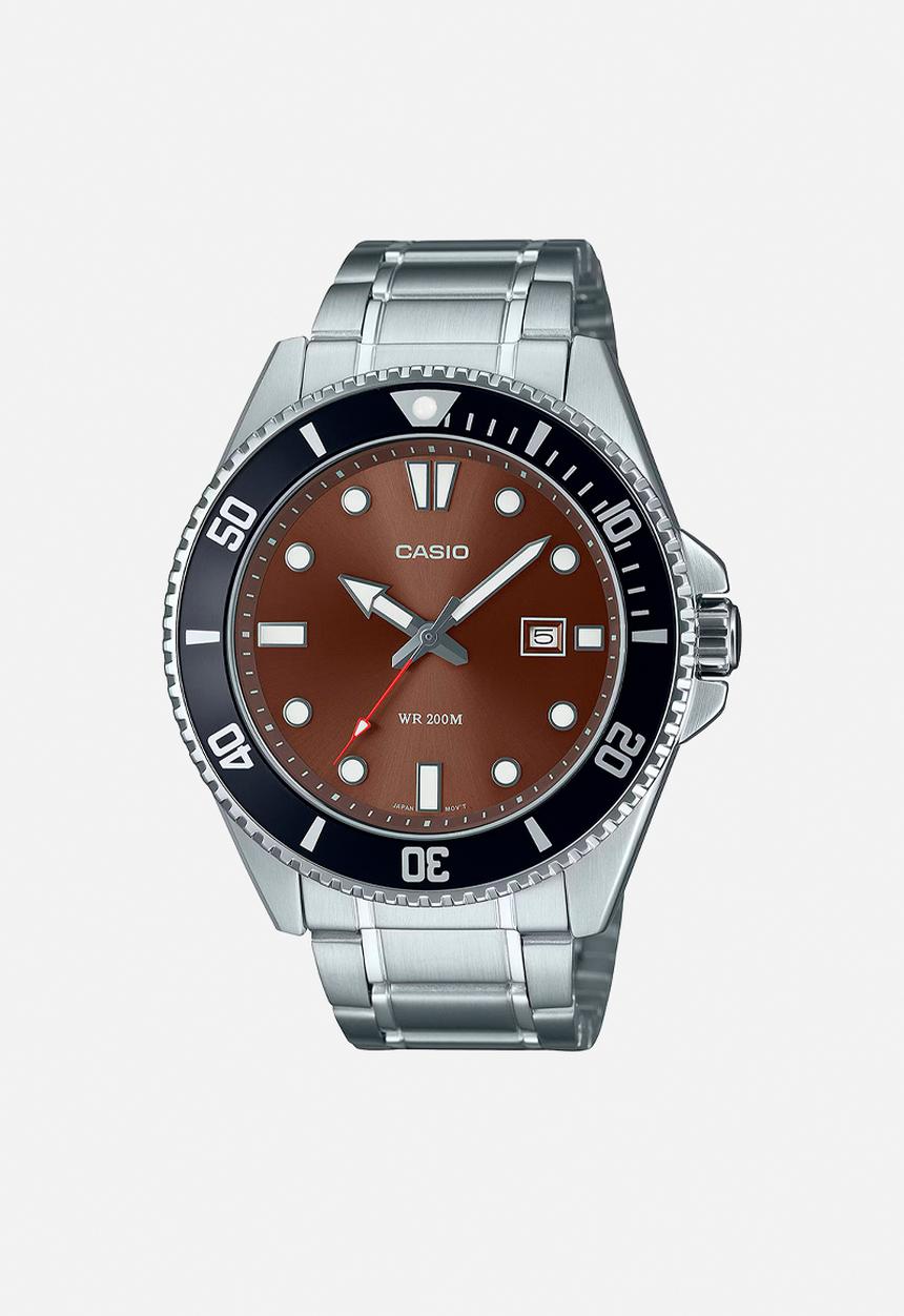 Casio - Analogue Round Dial Mdv-107D-5Avdf Watch - Brown