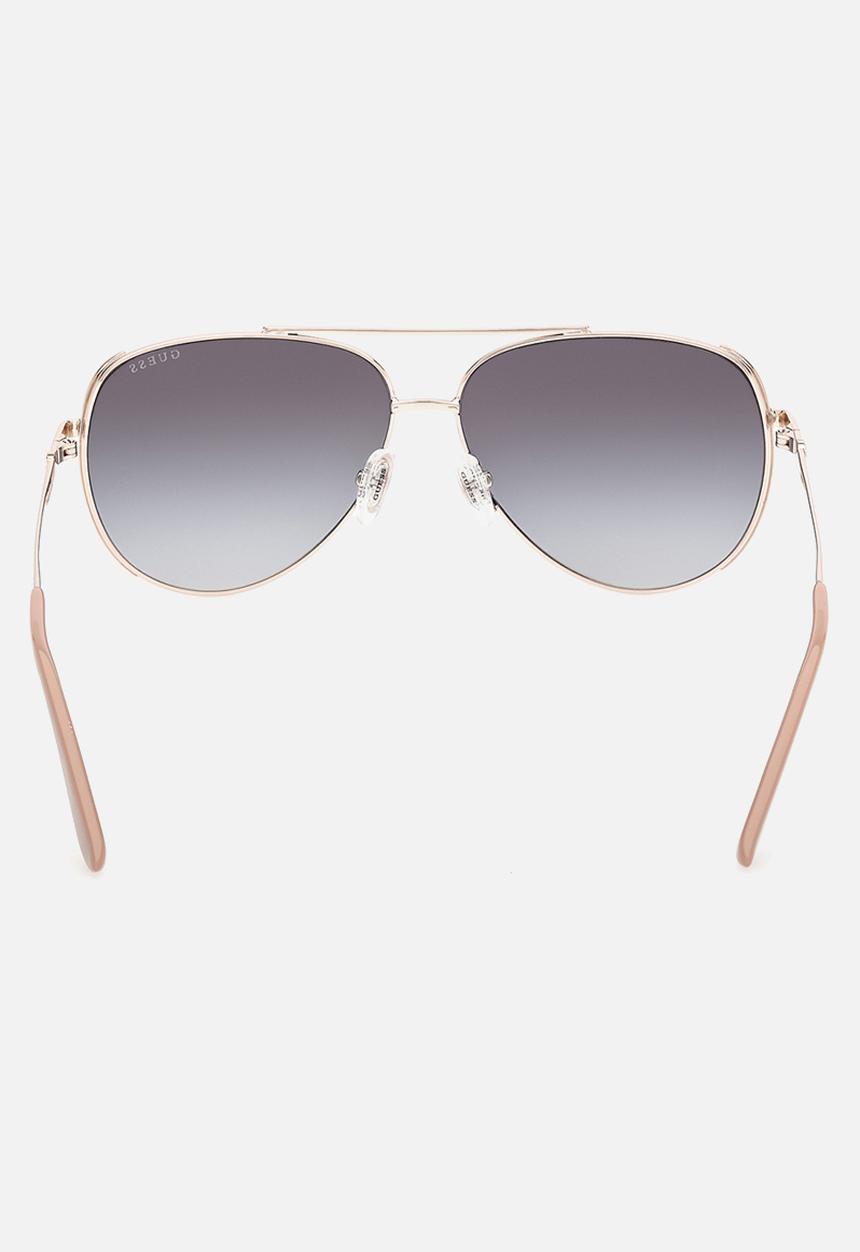 GUESS - Aviator Shape Sunglasses 58mm - Gold