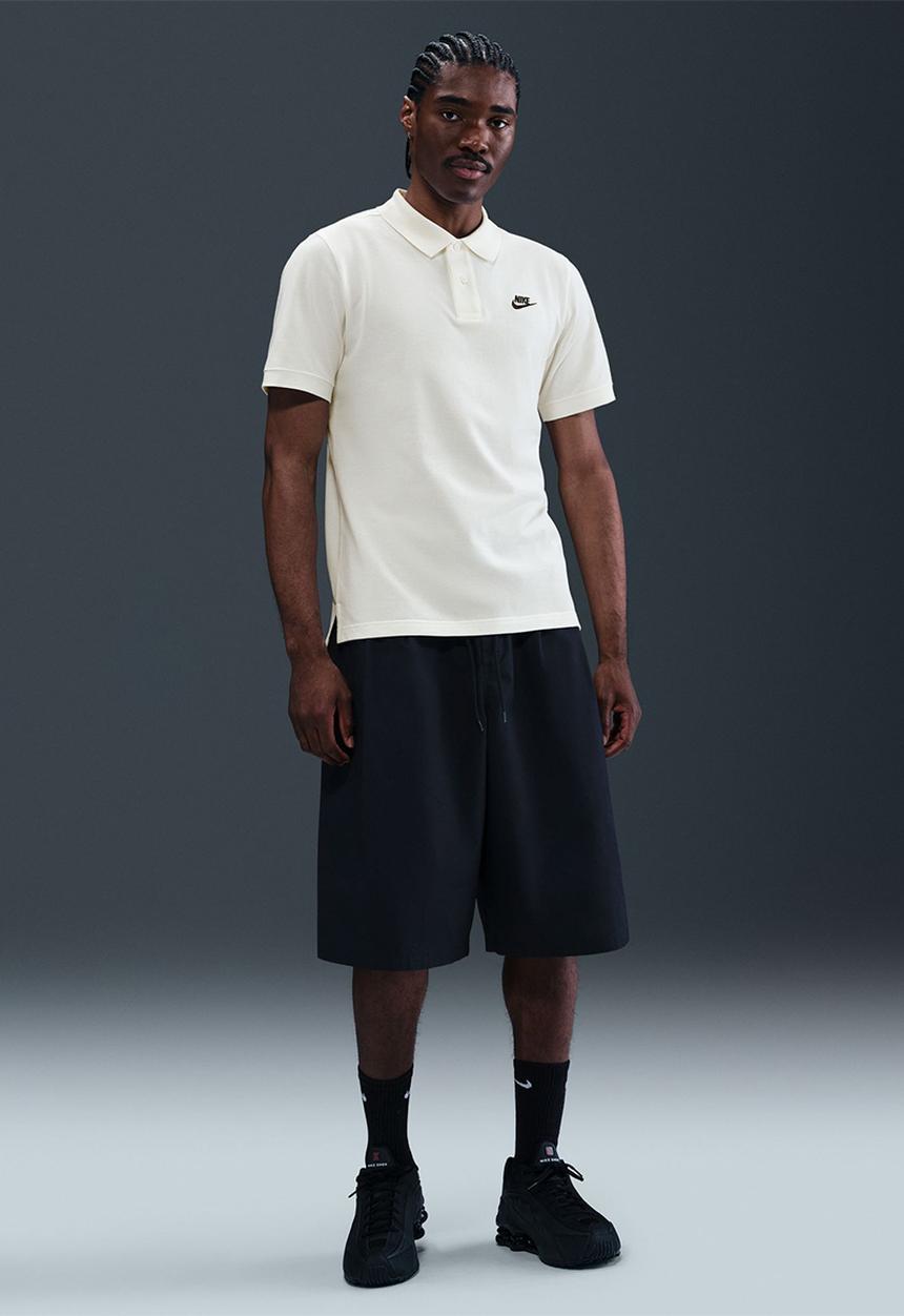 Nike - NSW Club PQ MATCHUP POLO - SAIL/BLACK