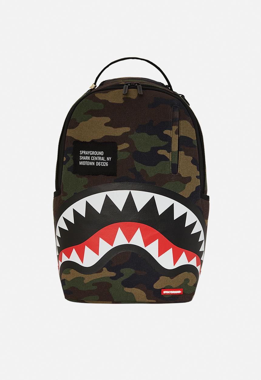 Sprayground - Shark central camo dlxs backpack - green